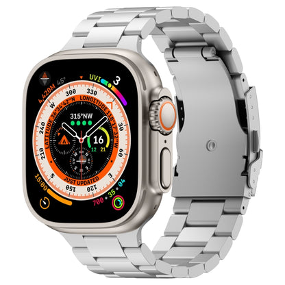 For Apple Watch Ultra 49mm Three Beads Titanium Alloy Metal Watch Band(Titanium Orange) by bashfashion