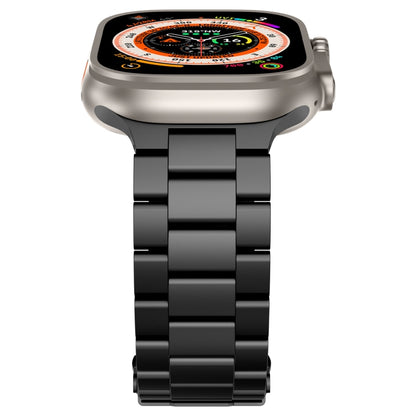 For Apple Watch Series 8 45mm Three Beads Titanium Alloy Metal Watch Band(Black) by bashfashion