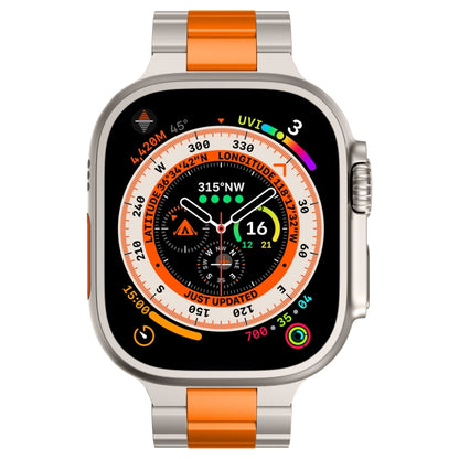 For Apple Watch SE 2022 40mm Three Beads Titanium Alloy Metal Watch Band(Titanium Orange) by bashfashion