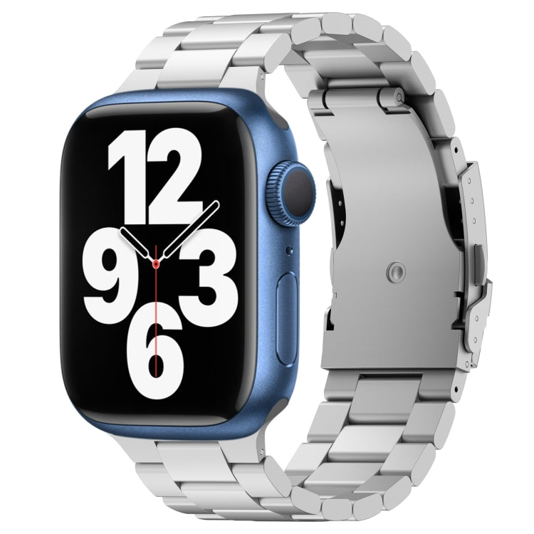 For Apple Watch Series 7 45mm Three Beads Titanium Alloy Metal Watch Band(Silver) by bashfashion