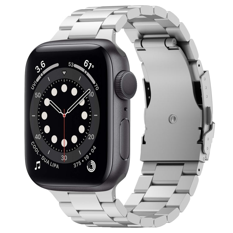 For Apple Watch Series 6 40mm Three Beads Titanium Alloy Metal Watch Band(Silver) by bashfashion