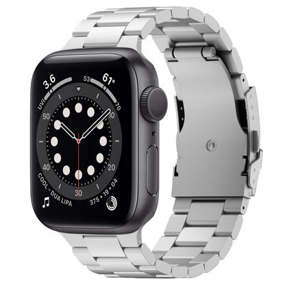 For Apple Watch Series 6 40mm Three Beads Titanium Alloy Metal Watch Band(Silver) by bashfashion