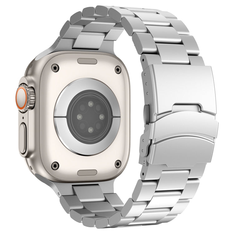 For Apple Watch Series 6 40mm Three Beads Titanium Alloy Metal Watch Band(Silver) by bashfashion