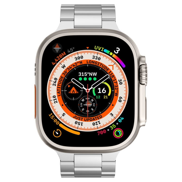 For Apple Watch Series 6 40mm Three Beads Titanium Alloy Metal Watch Band(Silver) by bashfashion