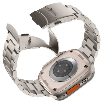 For Apple Watch Series 5 44mm Three Beads Titanium Alloy Metal Watch Band(Titanium Color) by bashfashion