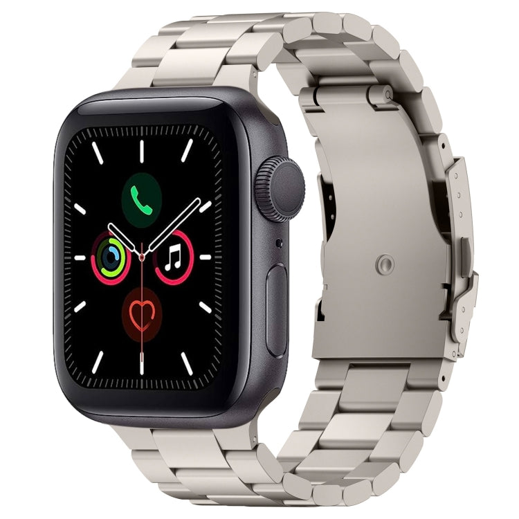 For Apple Watch Series 5 40mm Three Beads Titanium Alloy Metal Watch Band(Titanium Color) by bashfashion