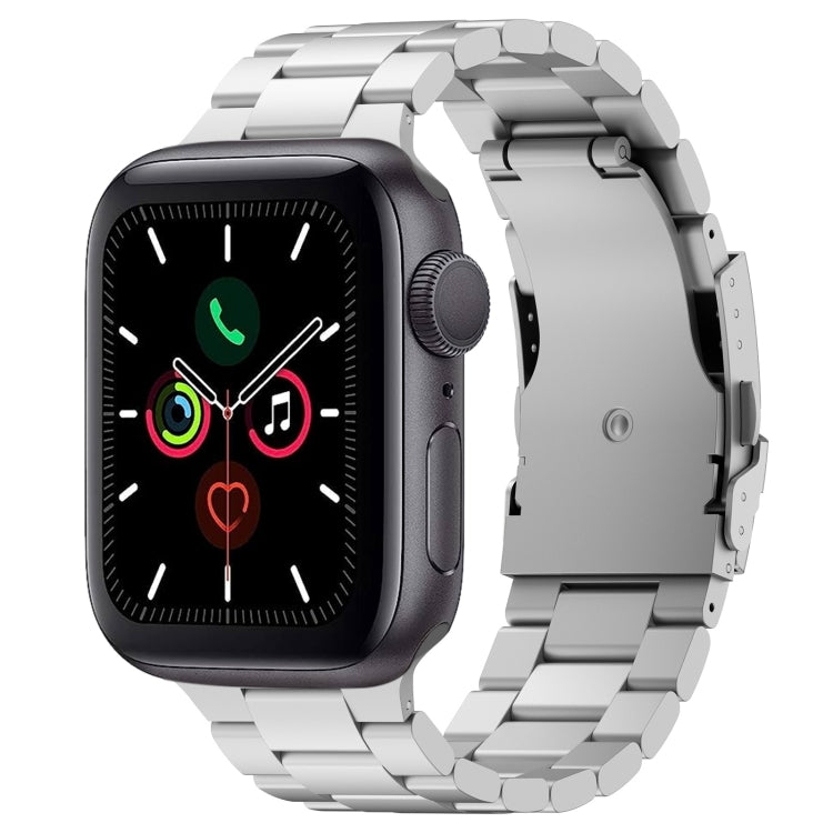 For Apple Watch Series 5 40mm Three Beads Titanium Alloy Metal Watch Band(Silver) by bashfashion