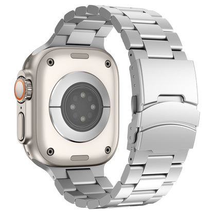 For Apple Watch Series 5 40mm Three Beads Titanium Alloy Metal Watch Band(Silver) by bashfashion