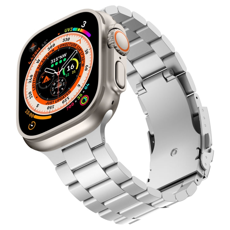For Apple Watch Series 5 40mm Three Beads Titanium Alloy Metal Watch Band(Silver) by bashfashion
