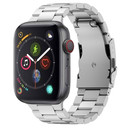 For Apple Watch Series 4 44mm Three Beads Titanium Alloy Metal Watch Band(Silver) by bashfashion