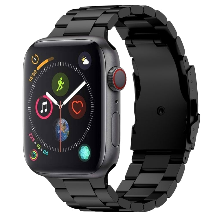 For Apple Watch Series 4 40mm Three Beads Titanium Alloy Metal Watch Band(Black) by bashfashion