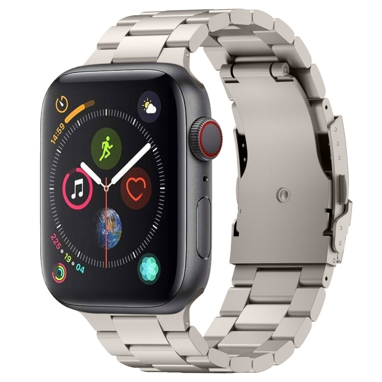 For Apple Watch Series 4 40mm Three Beads Titanium Alloy Metal Watch Band(Titanium Color) by bashfashion