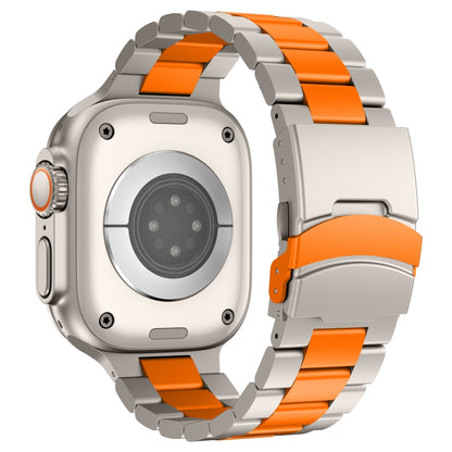 For Apple Watch Series 3 38mm Three Beads Titanium Alloy Metal Watch Band(Titanium Orange) by bashfashion
