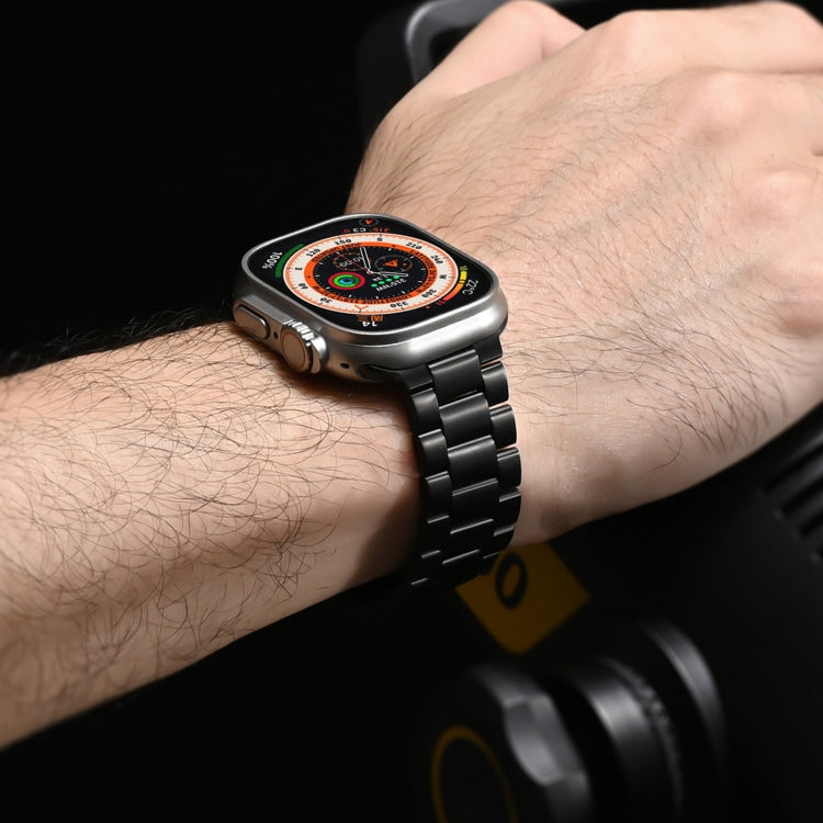 For Apple Watch Ultra 49mm Three Beads Titanium Alloy Metal Watch Band(Silver) by bashfashion