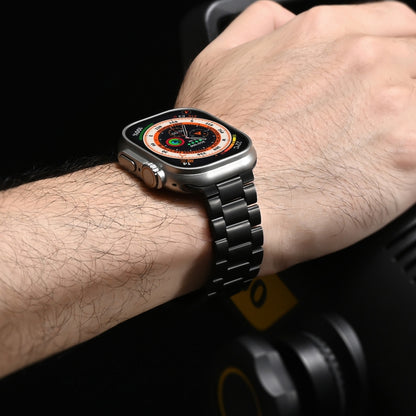 For Apple Watch Ultra 49mm Three Beads Titanium Alloy Metal Watch Band(Silver) by bashfashion