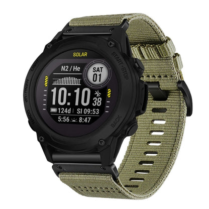 For Garmin Descent G1 Nylon Canvas Quick Release 22mm Watch Band(Olive Green) by bashfashion