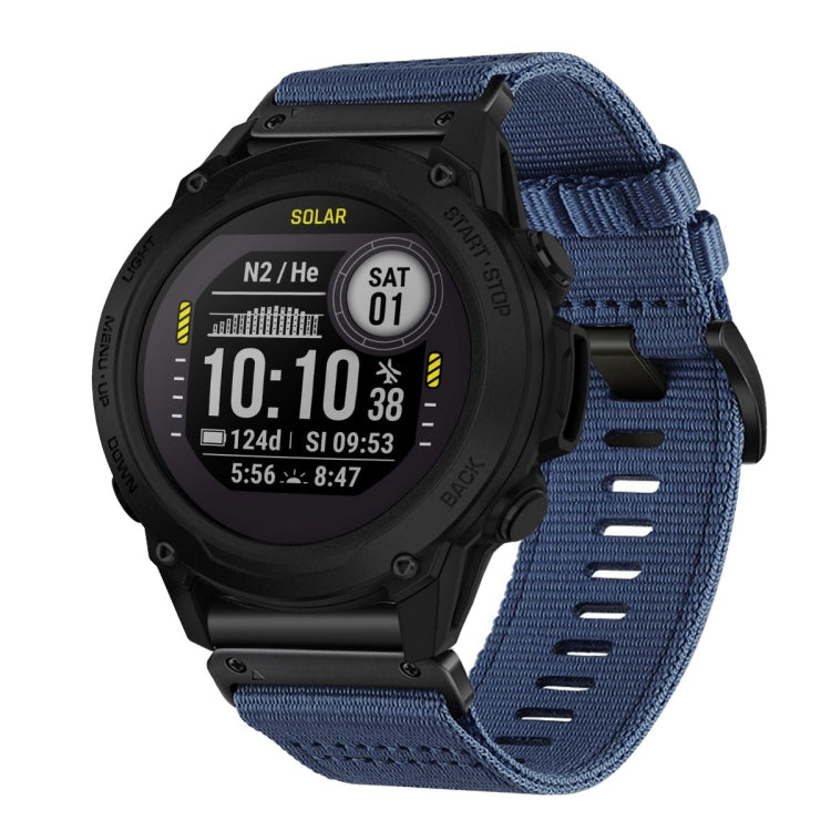 For Garmin Descent G1 Nylon Canvas Quick Release 22mm Watch Band(Blue) by bashfashion