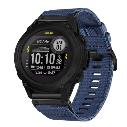 For Garmin Descent G1 Nylon Canvas Quick Release 22mm Watch Band(Blue) by bashfashion