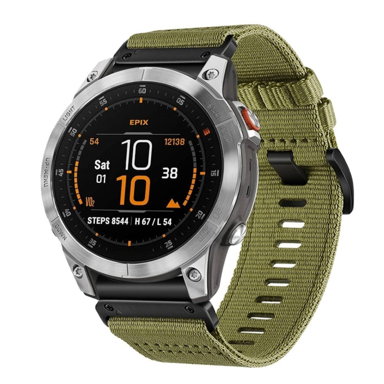 For Garmin EPIX Gen 2 / EPIX Pro Gen 2 Nylon Canvas Quick Release 22mm Watch Band(Army Green) by bashfashion
