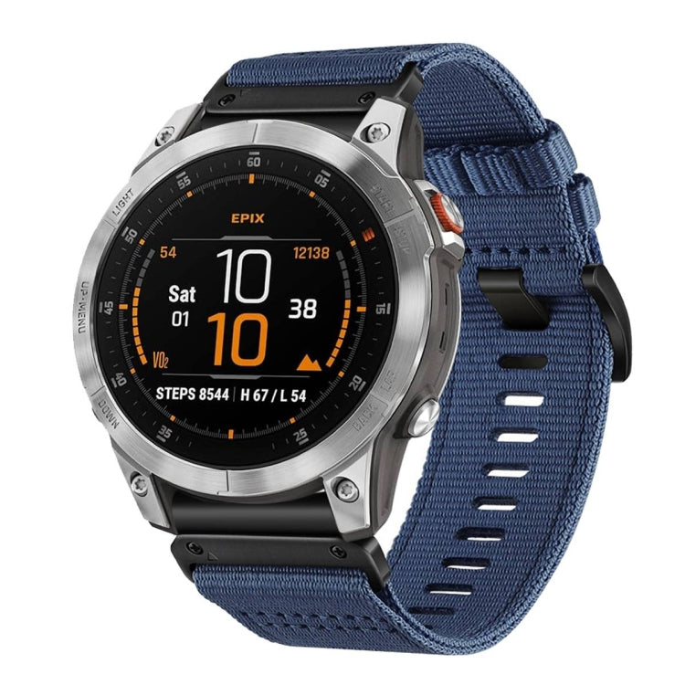 For Garmin EPIX Gen 2 / EPIX Pro Gen 2 Nylon Canvas Quick Release 22mm Watch Band(Blue) by bashfashion