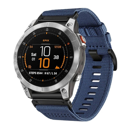 For Garmin EPIX Gen 2 / EPIX Pro Gen 2 Nylon Canvas Quick Release 22mm Watch Band(Blue) by bashfashion