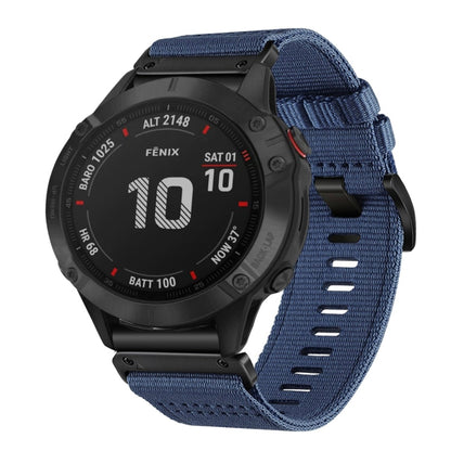 For Garmin Fenix 6 GPS / 6 Pro GPS Nylon Canvas Quick Release 22mm Watch Band(Blue) by bashfashion