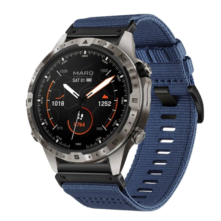 For Garmin MARQ Gen 2 Nylon Canvas Quick Release 22mm Watch Band(Blue) by bashfashion