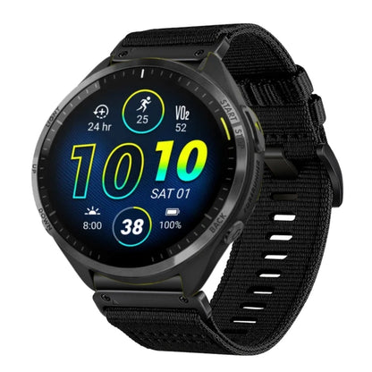 For Garmin Forerunner 965 / 955 / 945 Nylon Canvas Quick Release 22mm Watch Band(Black) by bashfashion