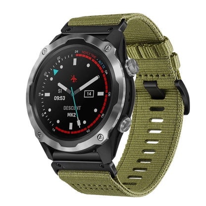For Garmin Descent MK2 / MK2i Nylon Canvas Quick Release 26mm Watch Band(Army Green) by bashfashion
