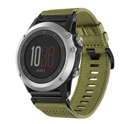 For Garmin Fenix 3 / Fenix 3 HR Nylon Canvas Quick Release 26mm Watch Band(Army Green) by bashfashion
