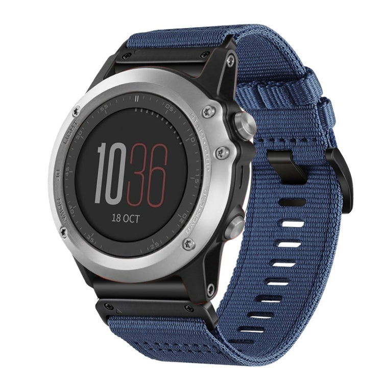 For Garmin Fenix 3 / Fenix 3 HR Nylon Canvas Quick Release 26mm Watch Band(Blue) by bashfashion