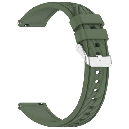 For Garmin Forerunner 255 Music Stripe Texture 22mm Silicone Watch Band(Dark Green) by bashfashion