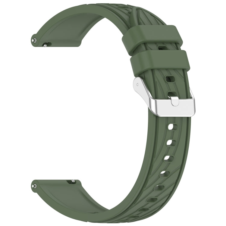 For Garmin Venu 3S Stripe Texture 18mm Silicone Watch Band(Dark Green) by bashfashion