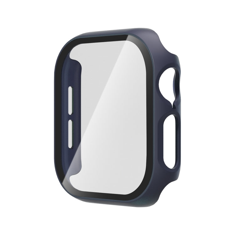 For Apple Watch Series 11 / 10 46mm Tempered Glass Film Integrated PC Watch Case(Midnight Blue) by bashfashion