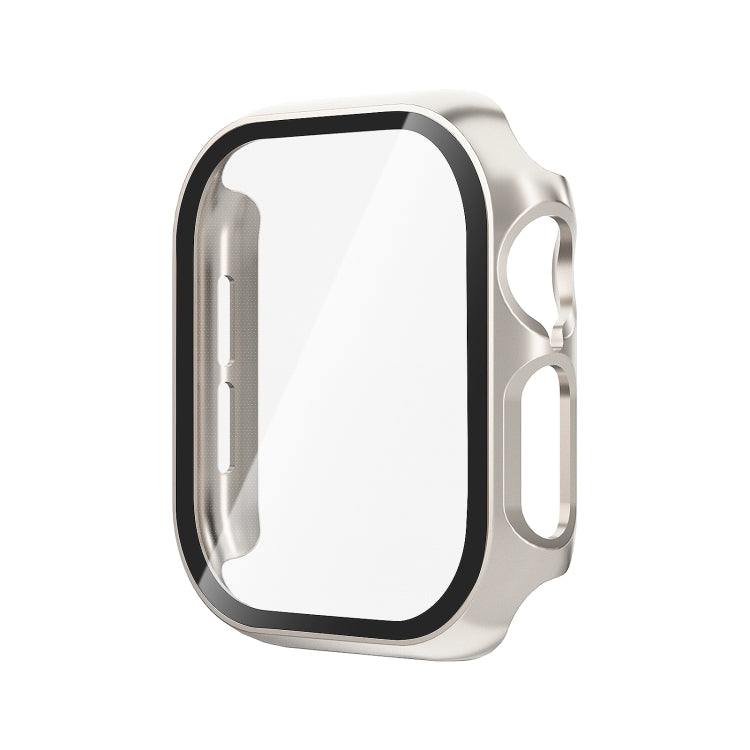 For Apple Watch Series 11 / 10 46mm Tempered Glass Film Integrated PC Watch Case(Starlight) by bashfashion