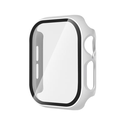 For Apple Watch Series 11 / 10 42mm Tempered Glass Film Integrated PC Watch Case(White) by bashfashion