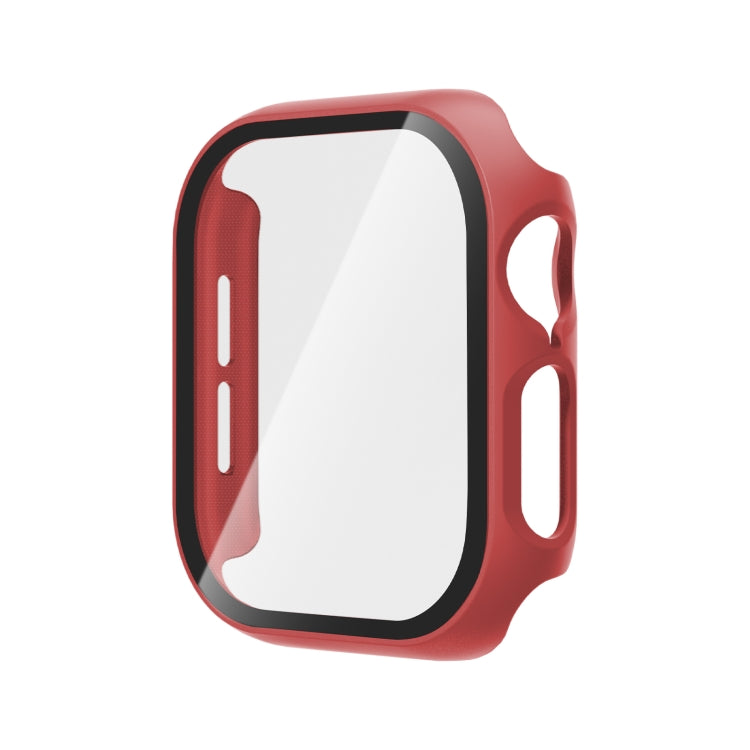 For Apple Watch Series 11 / 10 42mm Tempered Glass Film Integrated PC Watch Case(Red) by bashfashion