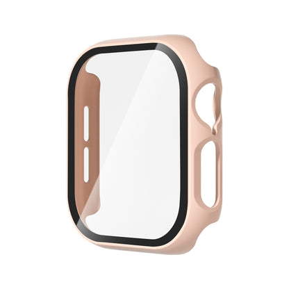 For Apple Watch Series 11 / 10 42mm Tempered Glass Film Integrated PC Watch Case(Pink) by bashfashion