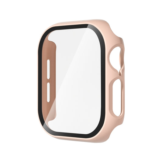 For Apple Watch Series 11 / 10 42mm Tempered Glass Film Integrated PC Watch Case(Pink) by bashfashion