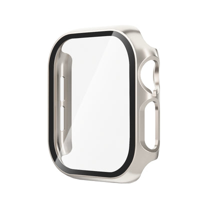 For Apple Watch Series 11 / 10 42mm Tempered Glass Film Integrated PC Watch Case(Starlight) by bashfashion