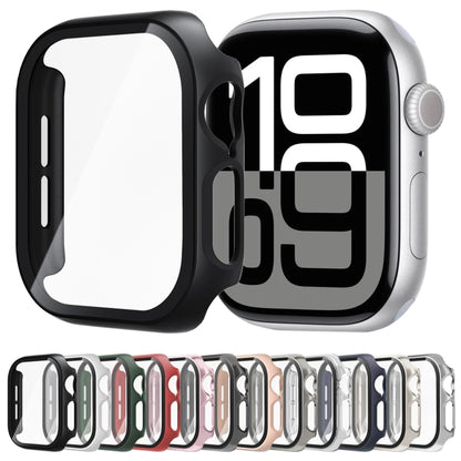 For Apple Watch Series 11 / 10 46mm Tempered Glass Film Integrated PC Watch Case(Titanium Grey) by bashfashion