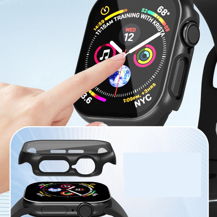 For Apple Watch Series 11 / 10 42mm Tempered Glass Film Integrated PC Watch Case(White) by bashfashion