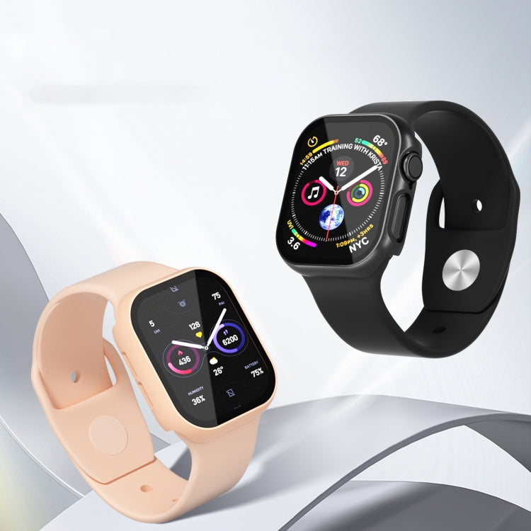 For Apple Watch Series 11 / 10 46mm Tempered Glass Film Integrated PC Watch Case(Starlight) by bashfashion