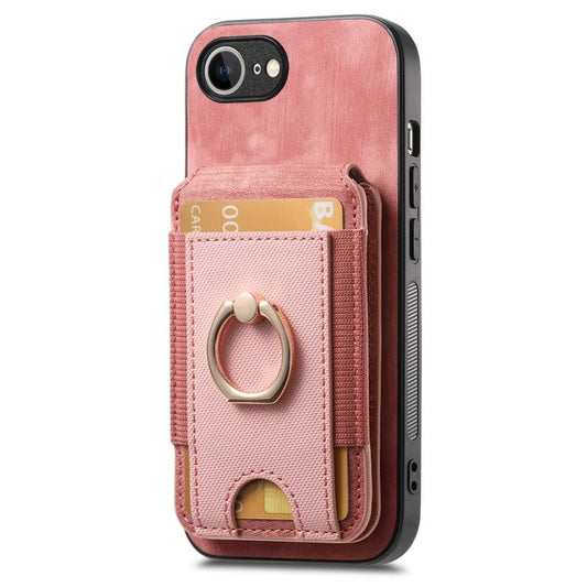 For iPhone 16e Retro Splitable Magnetic Stand Card Bag Leather Phone Case(Pink) by bashfashion