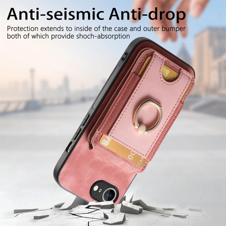 For iPhone 16e Retro Splitable Magnetic Stand Card Bag Leather Phone Case(Pink) by bashfashion