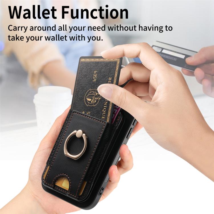 For iPhone 16e Retro Splitable Magnetic Stand Card Bag Leather Phone Case(Black) by bashfashion