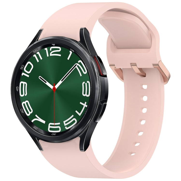 For Samsung Galaxy Watch 6 Classic 47mm Solid Color Colorful Buckle Quick Release Silicone Watch Band(Pink) by bashfashion