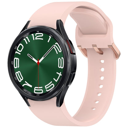 For Samsung Galaxy Watch 6 Classic 47mm Solid Color Colorful Buckle Quick Release Silicone Watch Band(Pink) by bashfashion