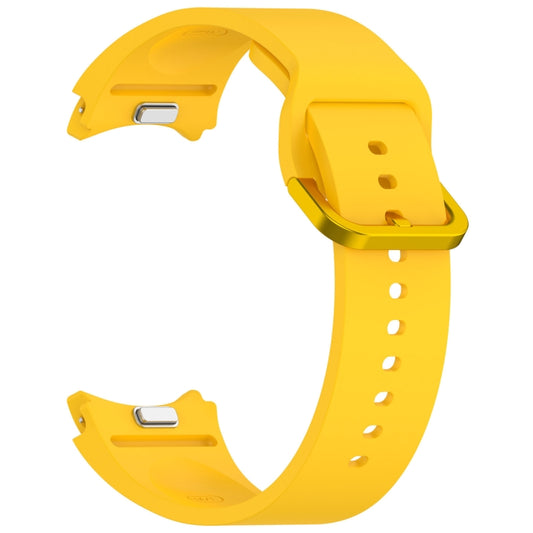 For Samsung Galaxy Watch 6 44mm Solid Color Colorful Buckle Quick Release Silicone Watch Band(Yellow) by bashfashion