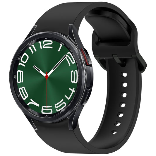 For Samsung Galaxy Watch 6 Classic 43mm Solid Color Colorful Buckle Quick Release Silicone Watch Band(Black) by bashfashion